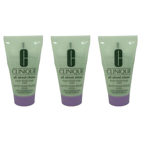 Clinique All About Clean Liquid Facial Soap - 1.0 fl oz / 30 ml x Set of 3 - Picture 1 of 3